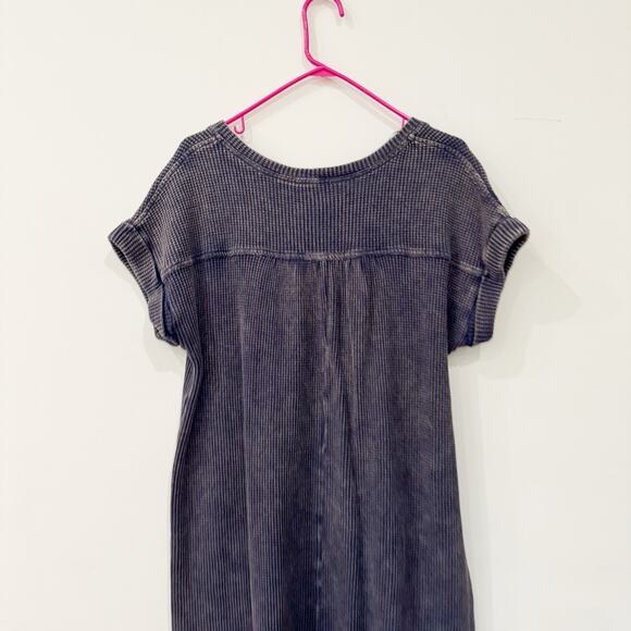 Umgee Waffle Short Sleeve Midi Dress Size Medium NWT - Picture 5 of 8